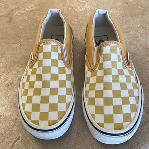 Yellow checkered vans, size 4 men’s or 5.5 women’s
